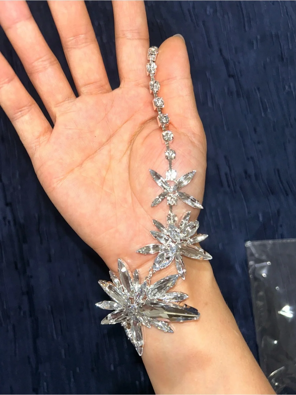 Crystal Floral Statement Necklace - Silver